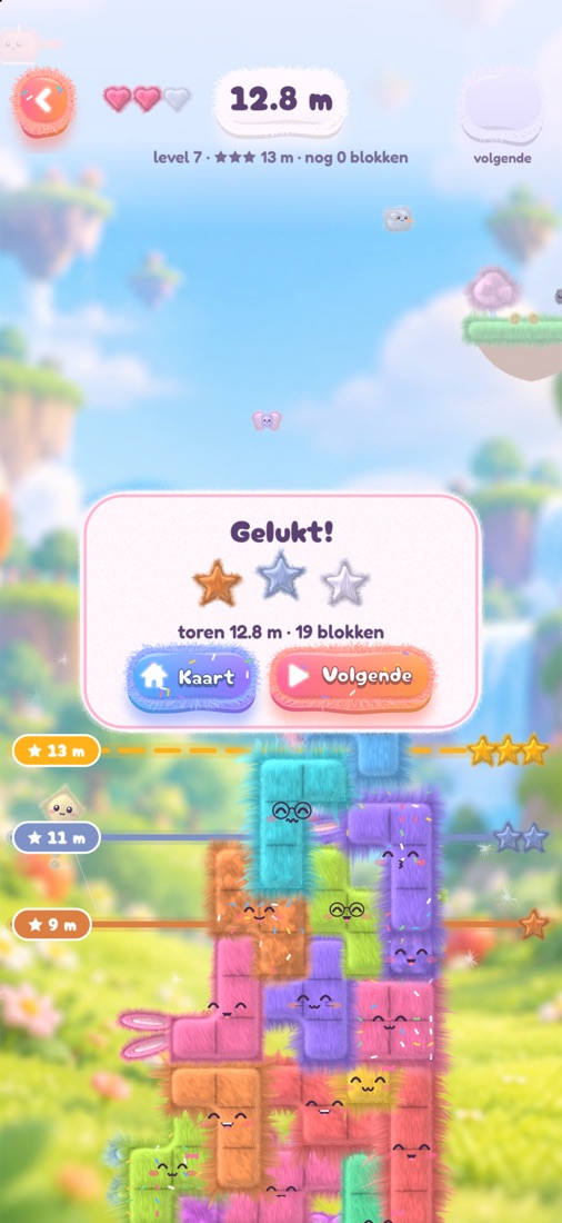 Level gehaald met drie sterren