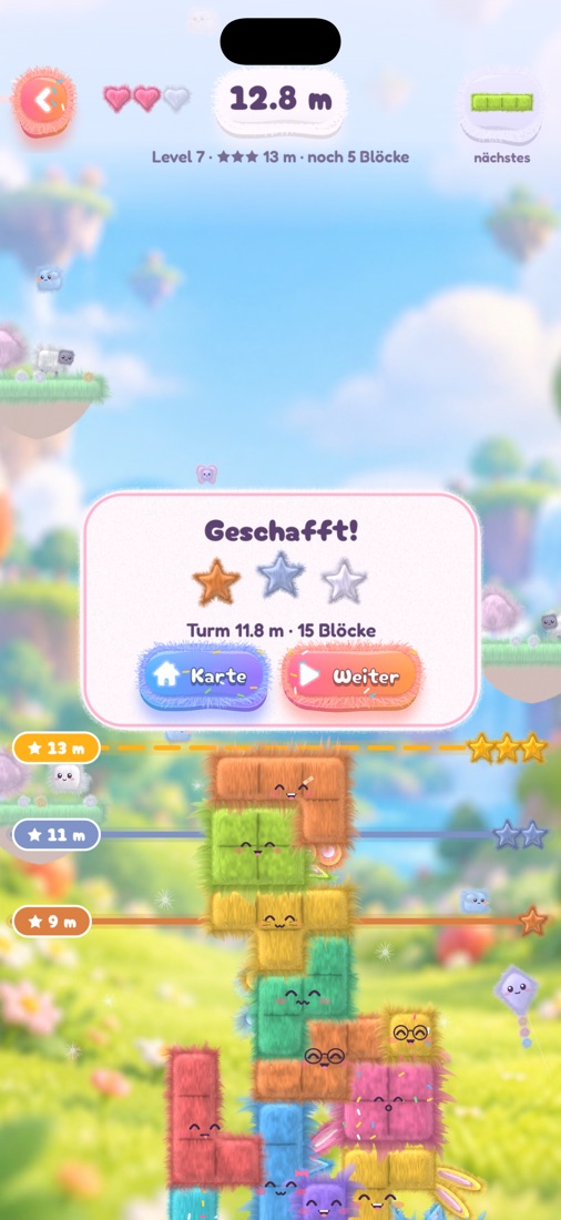 Level mit drei Sternen geschafft
