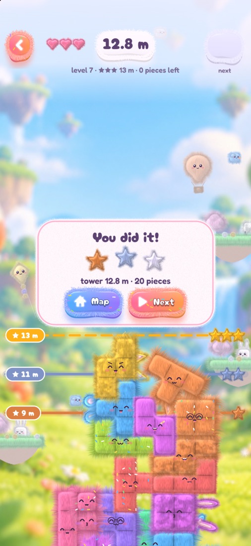 Level complete with three stars