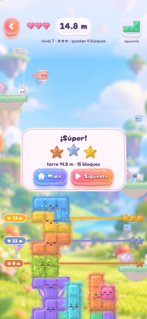 Nivel superado con tres estrellas