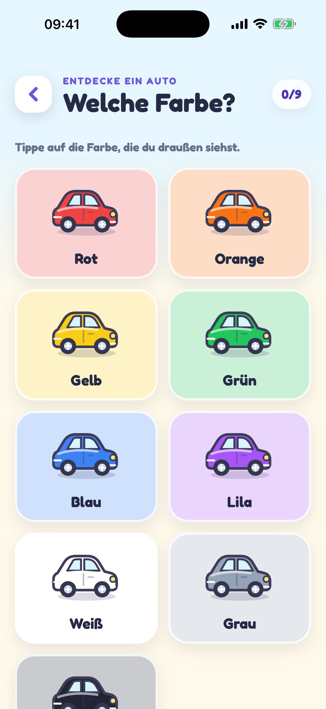 Spiel mit Regenbogenautos
