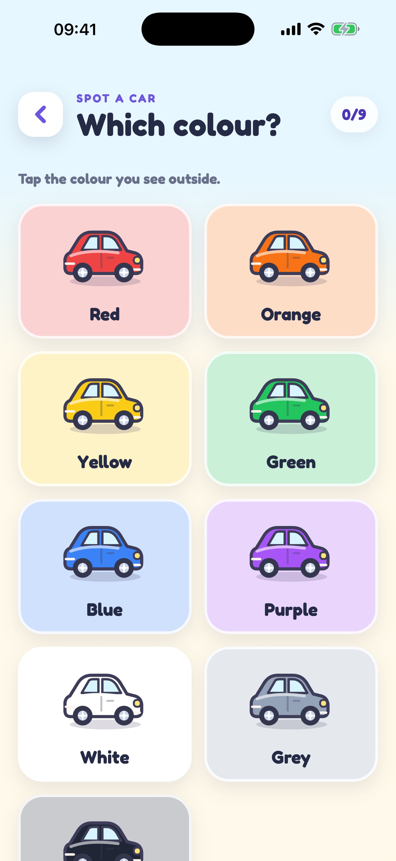 Rainbow car spotting game