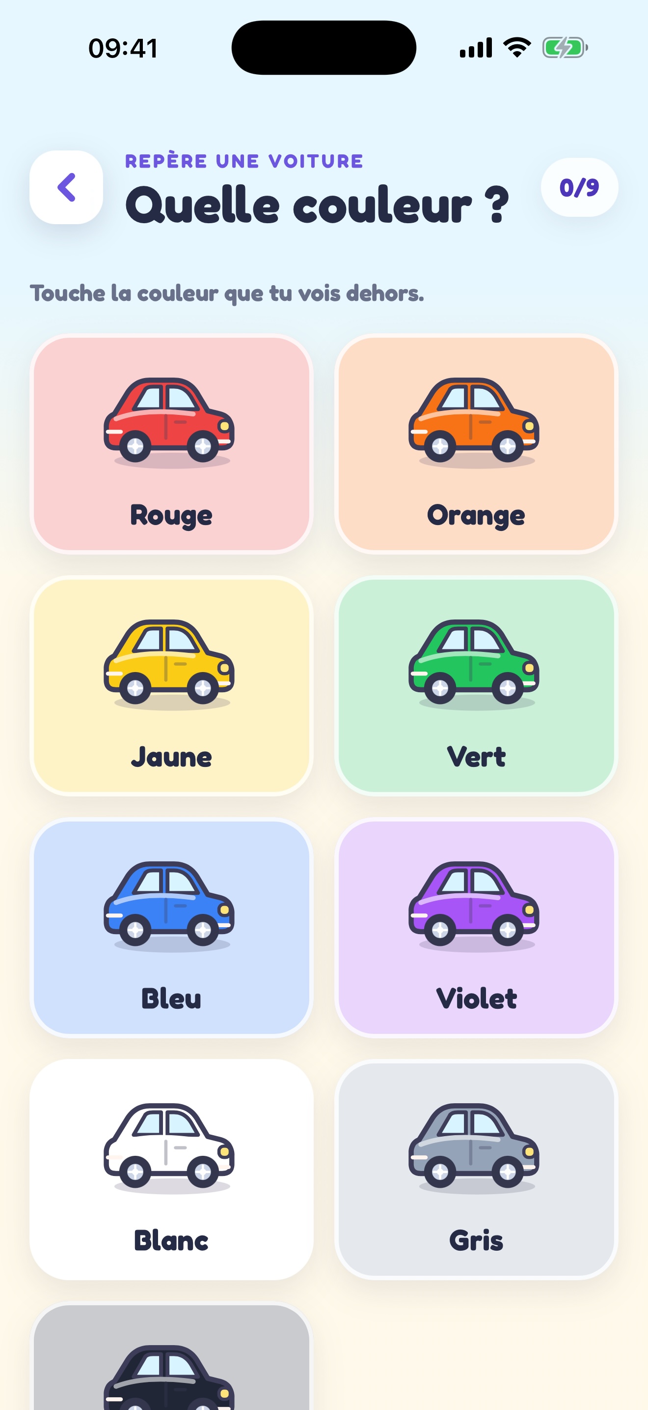 Jeu des voitures arc-en-ciel